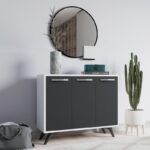 Μπουφές Piffali άσπρο ανθρακί μελαμίνη 100x35x82εκ ed4356 - Image 5