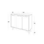 Μπουφές Piffali άσπρο ανθρακί μελαμίνη 100x35x82εκ ed4356 - Image 2