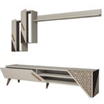 Έπιπλο τηλεόρασης Beril κρεμ 180x37x40cm ed4377 - Image 3