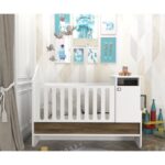 Παιδικό κρεβάτι Lora άσπρο καρυδί μελαμίνη 133 6x92 5x105εκ ed4380