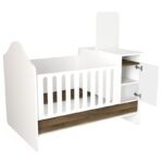 Παιδικό κρεβάτι Lora άσπρο καρυδί μελαμίνη 133 6x92 5x105εκ ed4380 - Image 5