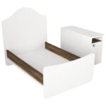 Παιδικό κρεβάτι Lora άσπρο καρυδί μελαμίνη 133 6x92 5x105εκ ed4380 - Image 3