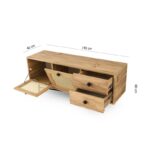 Έπιπλο TV Frosinone oak μαύρο χρώμα μελαμίνη 140x40x60cm ed4398 - Image 2