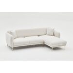 Γωνιακός καναπές Simena Right κρεμ 266x133cm ed4400 - Image 4