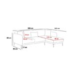 Γωνιακός καναπές Simena Right κρεμ 266x133cm ed4400 - Image 2