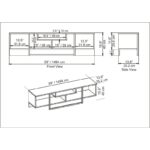 Έπιπλο τηλεόρασης Asιni μαύρο χρυσό 150x35 2x40cm ed4442 - Image 2