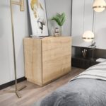 Συρταριέρα Lines Oak 90x45x81 6cm μελαμίνη ed4520 - Image 5