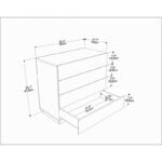 Συρταριέρα Lines Oak 90x45x81 6cm μελαμίνη ed4520 - Image 2