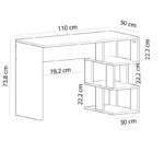 Γραφείo Nuvole καρυδί χρώμα μελαμίνη 110x50x73 8cm ed4523 - Image 2