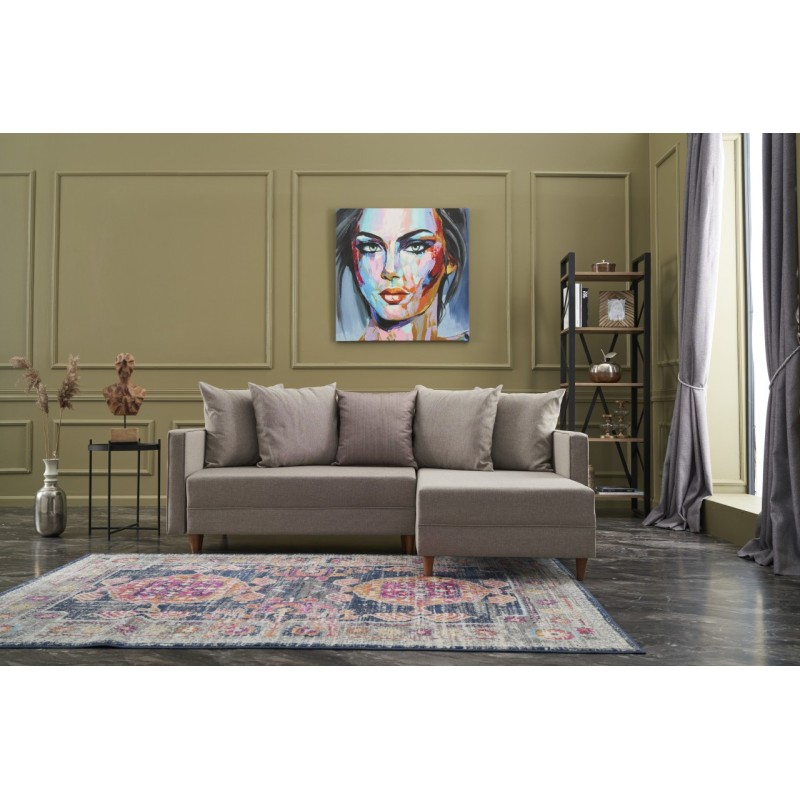 453_0-800x800 Angolo γωνιακός καναπές δεξιά γωνία κρεμ ύφασμα 215x80x135cm ed453 - Image 1