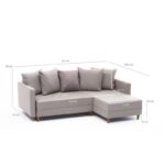 Angolo γωνιακός καναπές δεξιά γωνία κρεμ ύφασμα 215x80x135cm ed453 - Image 3