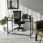 Γραφείο Rete 100x75x45cm μέταλλο γυαλί ed4558