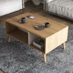 Τραπεζάκι σαλονιού Esordio 90x41 6x54cm μελαμίνη oak άσπρο ed4573 - Image 4