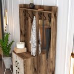 Έπιπλο εισόδου Berlin καρυδί άσπρο μάρμαρο μελαμίνη μεταλλικά πόδια 120x35x200εκ ed4584 - Image 4