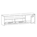 Έπιπλο τηλεόρασης Tyson ανθρακί Oak 160x35 6x46 4cm ed4604 - Image 3