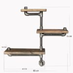 Ράφι Tubo μέταλλο ξύλο 65x75x14cm ed4609 - Image 3