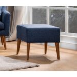 Σκαμπό Zeni σκούρο μπλέ ξύλινα πόδια 46x45x50εκ ed4623 - Image 2