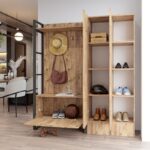 Έπιπλο εισόδου Faro atlantic pine μελαμίνη μεταλλικός σκελετός 90x34x180εκ ed4641 - Image 5