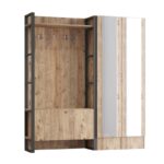 Έπιπλο εισόδου Faro atlantic pine μελαμίνη μεταλλικός σκελετός 90x34x180εκ ed4641 - Image 4