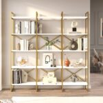 Βιβλιοθήκη Dodici λευκό χρυσό 170x30x175cm ed4643 - Image 5