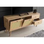Έπιπλο TV Frosinone oak μαύρο χρώμα μελαμίνη 140x40x60cm ed4672 - Image 4