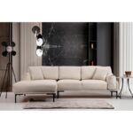 Γωνιακός καναπές Leo Left κρεμ 255x150cm ed4704