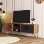 Έπιπλο tv Esordio 150x34x52cm μελαμίνη καρυδί ανθρακί ed4773 - Image 5