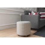 Σκαμπό Begon Houndstooth άσπρο μαύρο 40x40x40εκ ed4810