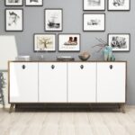 Μπουφέ Elite λευκό καρυδί χρώμα 180x45x80cm ed481