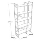 Βιβλιοθήκη Mare άσπρο μαρμάρο χρυσό μελαμίνη μεταλλικός σκελετός 87 5x30x175εκ ed4845 - Image 2