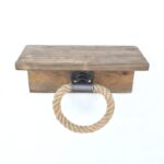 Ράφι Tubo μέταλλο ξύλο σχοινί 30x14x12cm ed4855 - Image 4