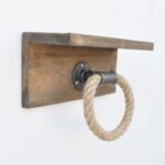 Ράφι Tubo μέταλλο ξύλο σχοινί 30x14x12cm ed4855 - Image 3