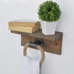 Ράφι Tubo μέταλλο ξύλο σχοινί 30x14x12cm ed4855 - Image 2