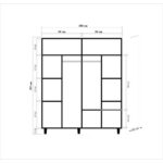 Ντουλάπα ρούχων Trio 180x52x192cm μελαμίνη πράσινη oak ed4862 - Image 2
