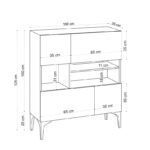 Ντουλάπι Latina Sapphire Oak μελαμίνη 100x125x35cm ed488 - Image 2