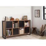 Μπουφέ Cosmo Atlantic Pine μαύρο χρώμα 164x35x89cm ed491