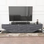 Έπιπλο tv Perla μαύρη μελαμίνη 180x30x45cm ed4946