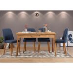 Τραπεζαρία Santiago 5 τεμάχια μελαμίνη pine navy blue 120x75cm ed4956