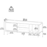 Έπιπλο τηλεόρασης Pietra καρυδί μαύρο 160x35x57 2cm μελαμίνη ed4962 - Image 2