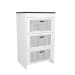 Συρταριέρα Done μελαμίνη άσπρη καφέ 60x45x100cm ed4989 - Image 5