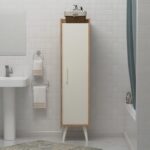 Ντουλάπι μπάνιου Ruby άσπρο δρυς μελαμίνη 38 6x35x163εκ ed4990 - Image 4