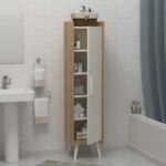 Ντουλάπι μπάνιου Ruby άσπρο δρυς μελαμίνη 38 6x35x163εκ ed4990 - Image 5