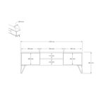 Έπιπλο τηλεόρασης Eva ανθρακί λευκό χρώμα μοριοσανίδα 140x30x50cm ed5006 - Image 2