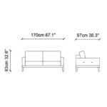 Καναπές διθέσιος Newton μπλε 170x97x83cm ed5007 - Image 2