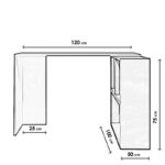 Γραφείο Voi λευκό πορτοκαλί 120x75cm μελαμίνη ed5017 - Image 2