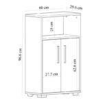 Ντουλάπι μπάνιου Moon Sapphire δρυς άσπρο μελαμίνη 60x29 6x96 6εκ ed5043 - Image 2