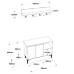 Έπιπλο εισόδου Giv δρυς ανθρακί μελαμίνη πλαστικά πόδια 90x35x68 6εκ ed5104 - Image 2