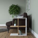 Βοηθητικό τραπεζάκι Hamlet άσπρη oak μελαμίνη 59 6x29 6x63 2cm ed5108