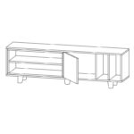 Έπιπλο τηλεόρασης Rosmar ανθρακί λευκό 160x35x48 6cm ed5117 - Image 3