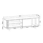 Έπιπλο τηλεόρασης Rosmar ανθρακί λευκό 160x35x48 6cm ed5117 - Image 2